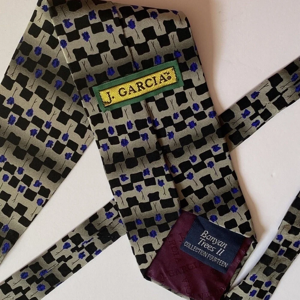 Jerome J Garcia Men Tie 100% Silk Imported Fabric Made In The USA Banyan Trees 2